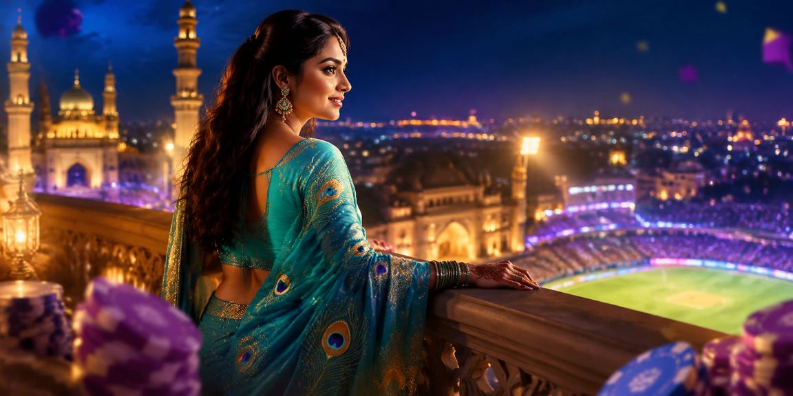 Woman in saree playing cricket betting in Lucknow old city